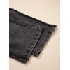image:imageSidefeel Womens Wide Leg Jeans Patchwork Denim Pants with Pockets  High Waisted Jeans Soft Stretchy Patchwork Panel Side Frayed Hem 5Pocket Full LengthBlack
