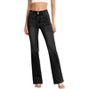 image:imageSidefeel Womens Flare Jeans High Waisted Wide Leg Stretchy Bell Bottom Front Pockets Denim PantsBlack
