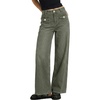 image:imageSidefeel Womens Wide Leg High Waisted Jeans  Front Flap Pockets Breathable Stretchy Denim PantsFull LengthRelaxed Loose FitCasual Daily WearGreen