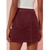 image:imageSidefeel Womens Fall High Waisted Corduroy Mini Skirts  Elastic WaistDouble Button ClosureTummy ControlPocketsSkirts with Builtin ShortsWarm and CozyFall OutfitBurgundy