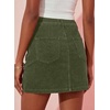 image:imageSidefeel Womens Fall High Waisted Corduroy Mini Skirts  Elastic WaistDouble Button ClosureTummy ControlPocketsSkirts with Builtin ShortsWarm and CozyFall OutfitGreen