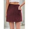 image:imageSidefeel Womens Fall High Waisted Corduroy Mini Skirts  Elastic WaistDouble Button ClosureTummy ControlPocketsSkirts with Builtin ShortsWarm and CozyFall OutfitBurgundy