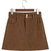 image:imageSidefeel Womens Fall High Waisted Corduroy Mini Skirts  Elastic WaistDouble Button ClosureTummy ControlPocketsSkirts with Builtin ShortsWarm and CozyFall OutfitCoffee
