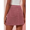 image:imageSidefeel Womens Fall High Waisted Corduroy Mini Skirts  Elastic WaistDouble Button ClosureTummy ControlPocketsSkirts with Builtin ShortsWarm and CozyFall OutfitViolet
