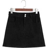 image:imageSidefeel Womens Fall High Waisted Corduroy Mini Skirts  Elastic WaistDouble Button ClosureTummy ControlPocketsSkirts with Builtin ShortsWarm and CozyFall OutfitBlack