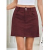 image:imageSidefeel Womens Fall High Waisted Corduroy Mini Skirts  Elastic WaistDouble Button ClosureTummy ControlPocketsSkirts with Builtin ShortsWarm and CozyFall OutfitBurgundy