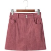 image:imageSidefeel Womens Fall High Waisted Corduroy Mini Skirts  Elastic WaistDouble Button ClosureTummy ControlPocketsSkirts with Builtin ShortsWarm and CozyFall OutfitViolet