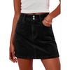 image:imageSidefeel Womens Fall High Waisted Corduroy Mini Skirts  Elastic WaistDouble Button ClosureTummy ControlPocketsSkirts with Builtin ShortsWarm and CozyFall OutfitBlack