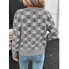 image:imageSidefeel Cardigan Sweaters for Women Printed Cropped SweaterGray