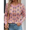 image:imageSidefeel Cardigan Sweaters for Women Printed Cropped SweaterPink