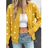 image:imageSidefeel Cardigan Sweaters for Women Printed Cropped SweaterYellow