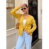 image:imageSidefeel Cardigan Sweaters for Women Printed Cropped SweaterYellow