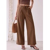 image:imageSidefeel Corduroy Pants Women Wide Leg High Waisted Drawstring Baggy PantsBrown