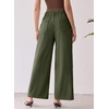 image:imageSidefeel Corduroy Pants Women Wide Leg High Waisted Drawstring Baggy PantsGreen