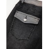 image:imageSidefeel Jeans for Women Trendy High Waisted Patched Waist Straight Leg Button Down Stretchy Denim PantsBlack