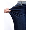 image:imageSidefeel Jeans for Women Trendy High Waisted Patched Waist Straight Leg Button Down Stretchy Denim PantsBluing