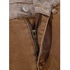 image:imageSidefeel Jeans for Women Trendy High Waisted Patched Waist Straight Leg Button Down Stretchy Denim PantsBrown