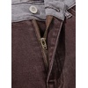 image:imageSidefeel Jeans for Women Trendy High Waisted Patched Waist Straight Leg Button Down Stretchy Denim PantsCoffee