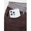 image:imageSidefeel Jeans for Women Trendy High Waisted Patched Waist Straight Leg Button Down Stretchy Denim PantsCoffee