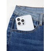 image:imageSidefeel Jeans for Women Trendy High Waisted Patched Waist Straight Leg Button Down Stretchy Denim PantsDark Blue