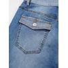 image:imageSidefeel Jeans for Women Trendy High Waisted Patched Waist Straight Leg Button Down Stretchy Denim PantsLight Blue
