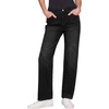 image:imageSidefeel Jeans for Women Trendy High Waisted Rhinestone Straight Leg Button Down Stretchy Denim PantsBlack