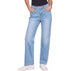 image:imageSidefeel Jeans for Women Trendy High Waisted Rhinestone Straight Leg Button Down Stretchy Denim PantsIceland Blue