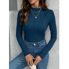 image:imageSidefeel Long Sleeve Shirts for Women Going Out Tops Casual Basic TeesBlue