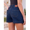 image:imageSidefeel Skorts for Woman Casual High Waisted Stretchy Jean Shorts Trendy Asymmetrical Summer Denim Mini Skirts with PocketsBluing