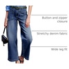 image:imageSidefeel Wide Leg Jeans for Women High Waisted Stretchy Ankle Denim PantsBluing