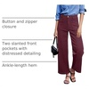 image:imageSidefeel Wide Leg Jeans for Women High Waisted Stretchy Ankle Denim PantsBurgundy
