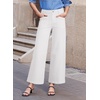 image:imageSidefeel Wide Leg Jeans for Women High Waisted Stretchy Ankle Denim PantsCream White