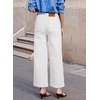 image:imageSidefeel Wide Leg Jeans for Women High Waisted Stretchy Ankle Denim PantsCream White