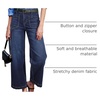image:imageSidefeel Wide Leg Jeans for Women High Waisted Stretchy Ankle Denim PantsDark Blue