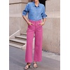 image:imageSidefeel Wide Leg Jeans for Women High Waisted Stretchy Ankle Denim PantsHot Pink