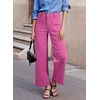 image:imageSidefeel Wide Leg Jeans for Women High Waisted Stretchy Ankle Denim PantsHot Pink
