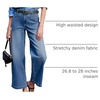 image:imageSidefeel Wide Leg Jeans for Women High Waisted Stretchy Ankle Denim PantsSky Blue