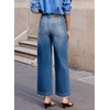 image:imageSidefeel Wide Leg Jeans for Women High Waisted Stretchy Ankle Denim PantsSky Blue