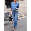 image:imageSidefeel Wide Leg Jeans for Women High Waisted Stretchy Ankle Denim PantsSky Blue