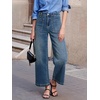 image:imageSidefeel Wide Leg Jeans for Women High Waisted Stretchy Ankle Denim PantsVintage Blue
