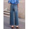 image:imageSidefeel Wide Leg Jeans for Women High Waisted Stretchy Ankle Denim PantsVintage Blue