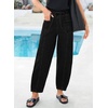 image:imageSidefeel Womens Barrel Jeans Drawstring Baggy Denim PantsBlack