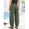 image:imageSidefeel Womens Barrel Jeans Drawstring Baggy Denim PantsGreen