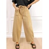 image:imageSidefeel Womens Barrel Jeans Drawstring Baggy Denim PantsKhaki