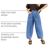 image:imageSidefeel Womens Barrel Jeans Drawstring Baggy Denim PantsLight Blue