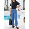 image:imageSidefeel Womens Barrel Jeans Drawstring Baggy Denim PantsLight Blue