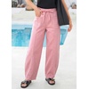 image:imageSidefeel Womens Barrel Jeans Drawstring Baggy Denim PantsPink