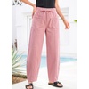 image:imageSidefeel Womens Barrel Jeans Drawstring Baggy Denim PantsPink