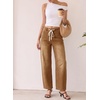 image:imageSidefeel Womens Barrel Jeans Wide Leg High Waisted Stretchy Denim PantsBrown
