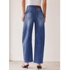 image:imageSidefeel Womens Barrel Jeans Wide Leg High Waisted Stretchy Denim PantsDark Blue